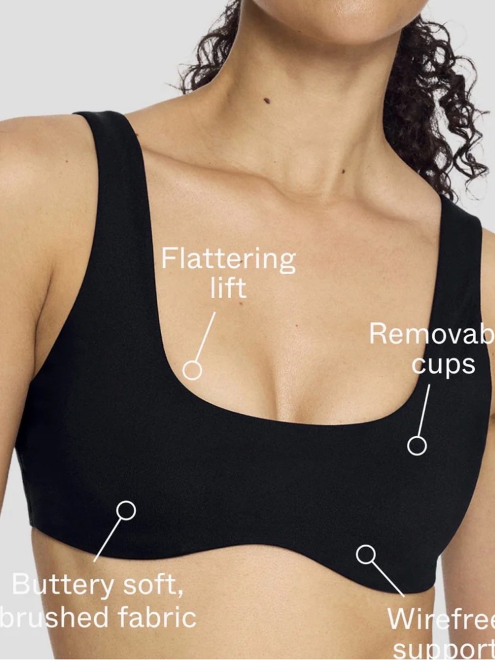 Pepper Women's Black Scoop Sports Bralette - Picture 3 of 4